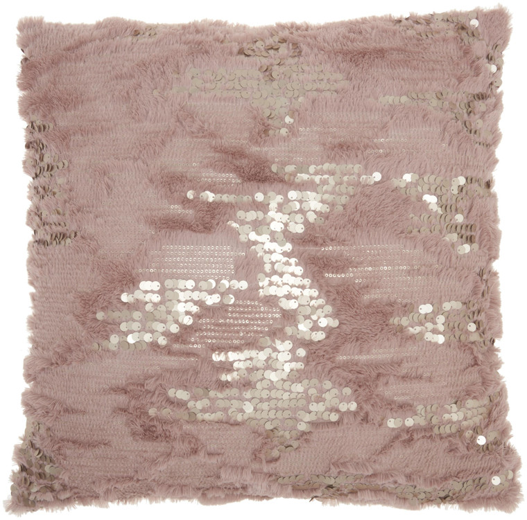 Sequined Blush Accent Throw Pillow - 4512822832623