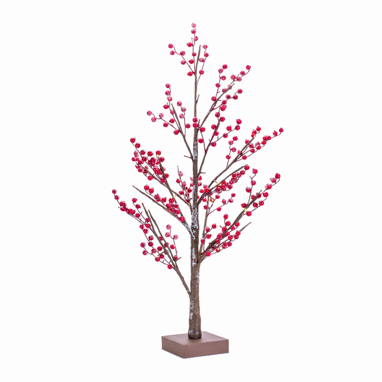 LED and Berry Tree 38"H Paper/Foam 3AA Batteries Not Included 6 Hr Timer
