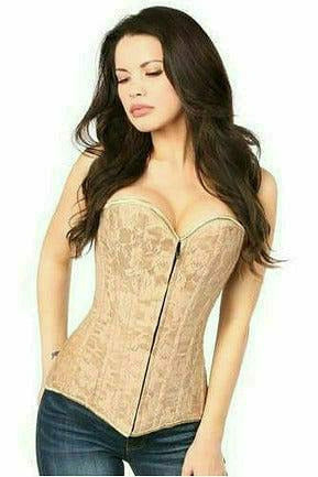 Lavish Lace Overbust Corset with Zipper