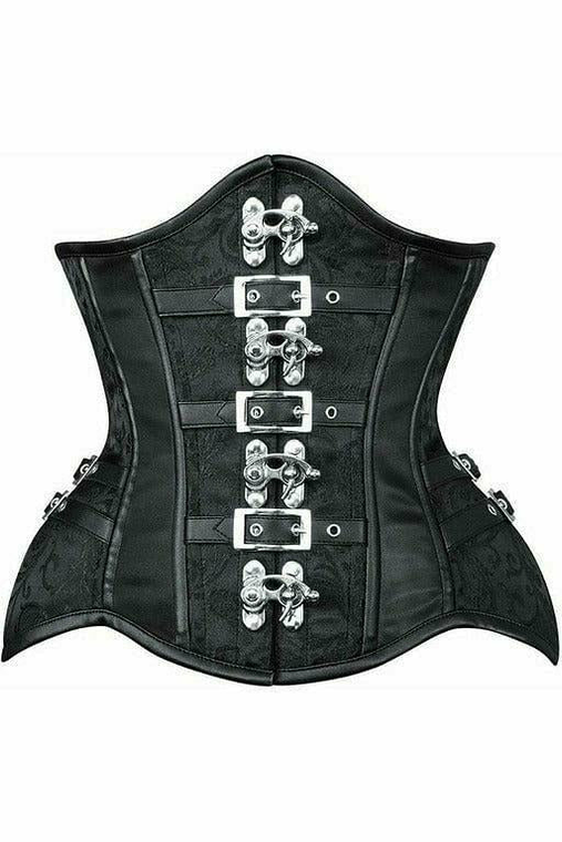 Top Drawer Brocade Steel Boned Underbust Corset with Buckles