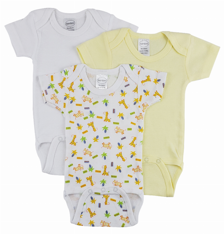 Bambini Short Sleeve One Piece 3 Pack