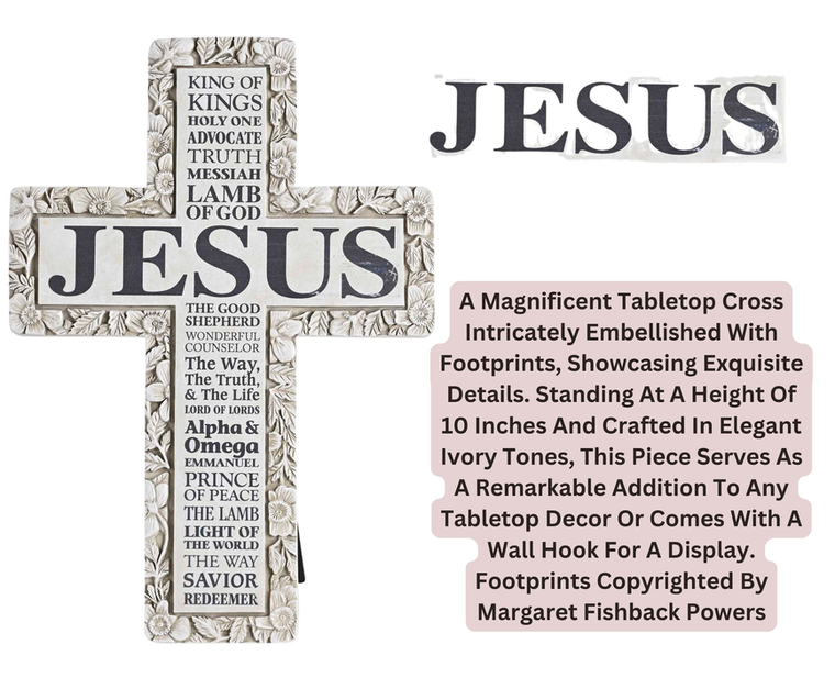 Tabletop Floral Cross Names Of Jesus