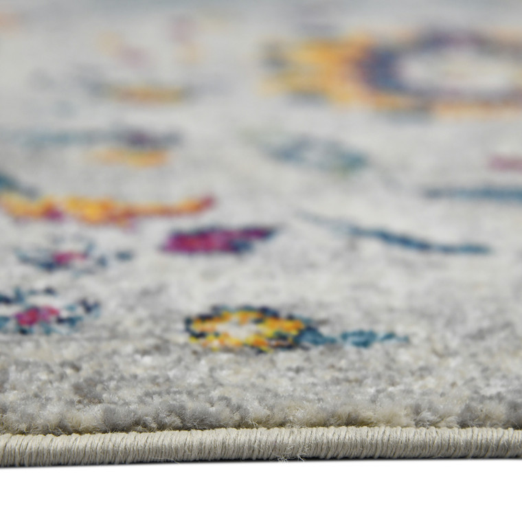 3' X 5' Orange and Ivory Floral Power Loom Area Rug