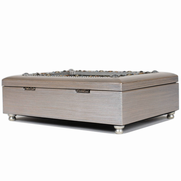 Faith, Hope & Love Pewter Jeweled Music Box
