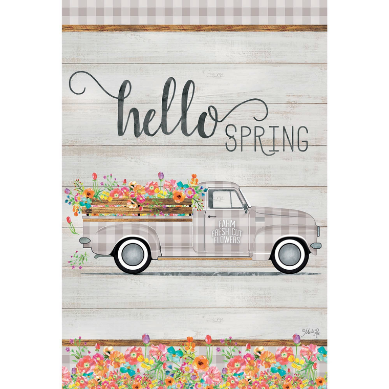 Garden Truck Hello Spring Flag