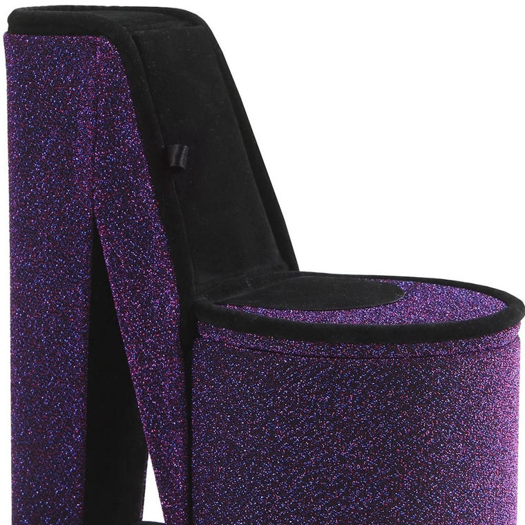 Glitter Velvet High Heel Jewelry Box - 880016634143