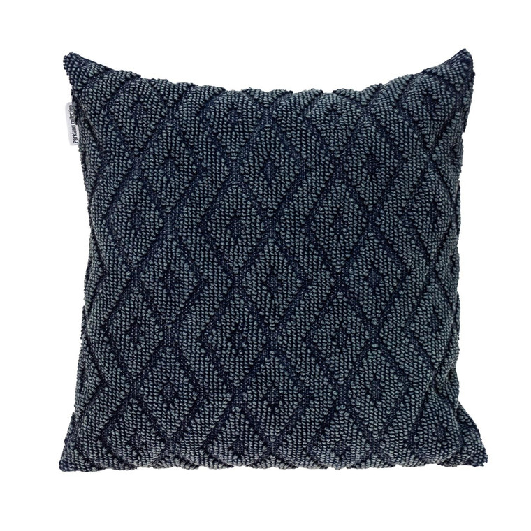 Jacquard Diamond Pattern Decorative Navy Throw Pillow - 808230110281