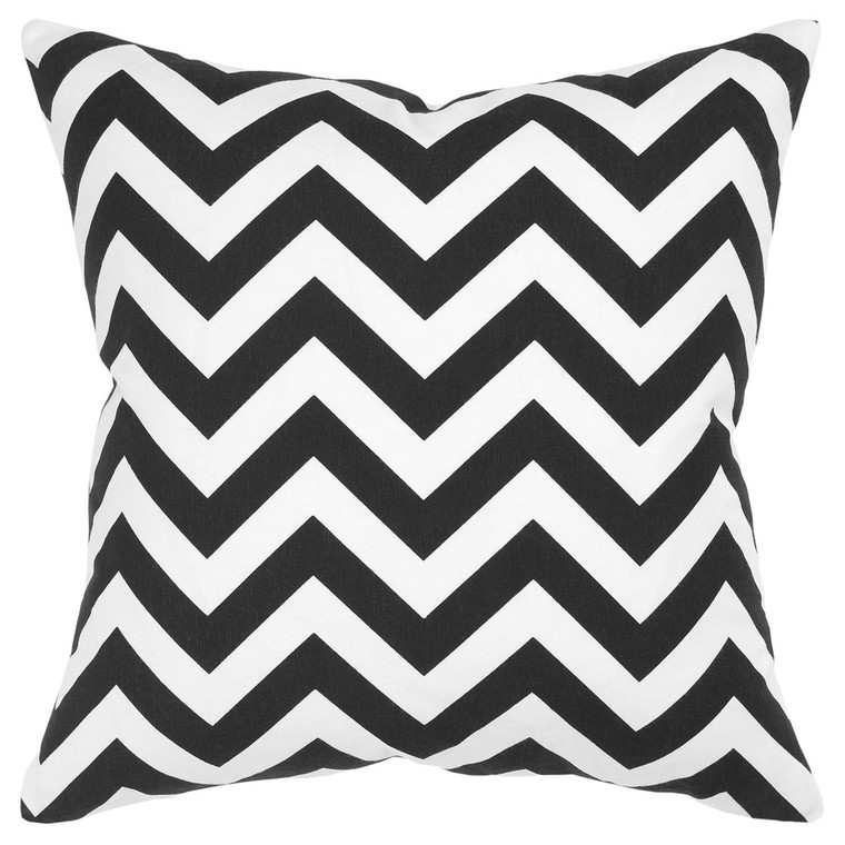 Black Ivory Chevron Down Filled Throw Pillow - 808230114791