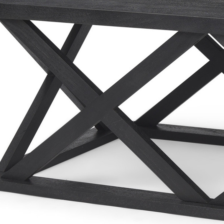 48" Black Solid Wood Geo Frame Coffee Table - 880016743487
