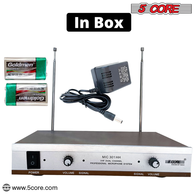 Wireless Microphones w 2 Headset Portable Mini Microfono Inalambricos + Receiver 165ft Range - 810047167402