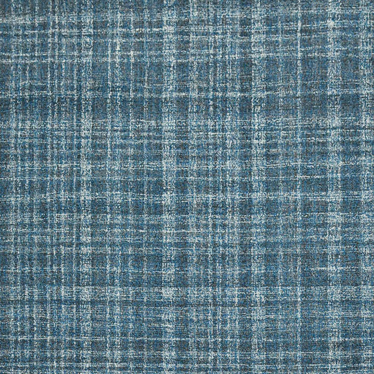9' X 12' Turquoise Gray And Ivory Wool Plaid Hand Tufted Area Rug - 880016706161