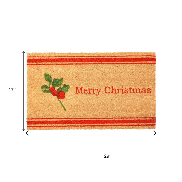 Merry Christmas Outdoor Coir Door Mat - 880016686333