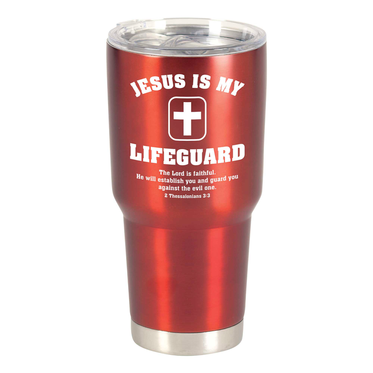 Tumbler Jesus Is My Lifeguard Red  - 603799705509