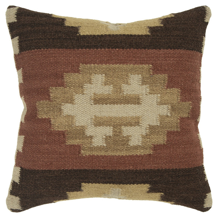 Brown Beige Tribal Down Filled Throw Pillow - 808230114708