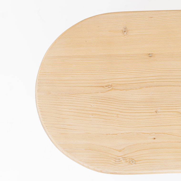 22" Natural Solid Wood Oval Sled End Table - 608219195120
