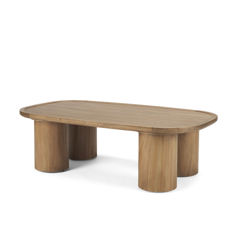 55" Natural Solid Wood Oval Coffee Table - 880016660258
