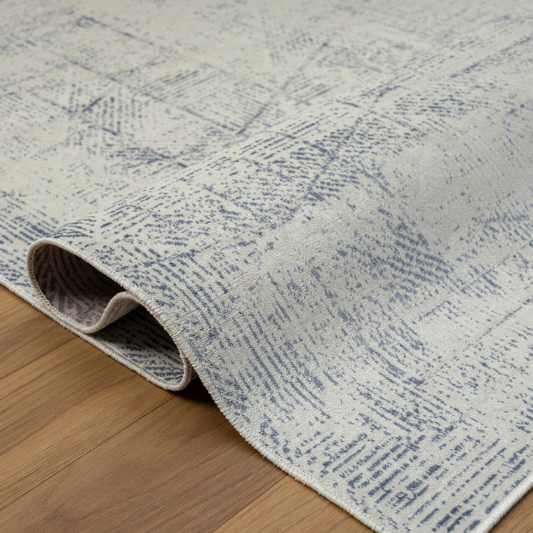 2' x 3' Gray Abstract Washable Non Skid Area Rug - 606114793939