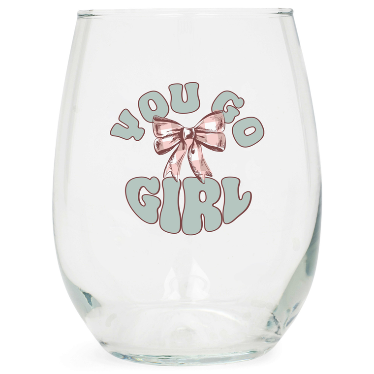 Wine Glass Bow You Go Girl  - 603799760027