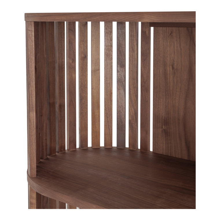 57" Walnut Wood Three Tier Standard Bookcase - 606114705642