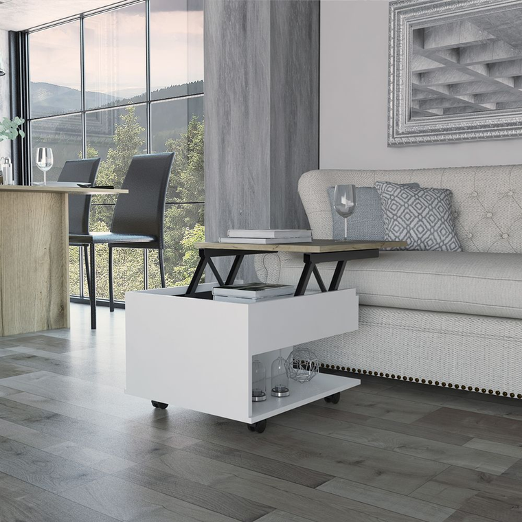 Romano Lift Top Coffee Table, Casters, One Shelf - 880864541693