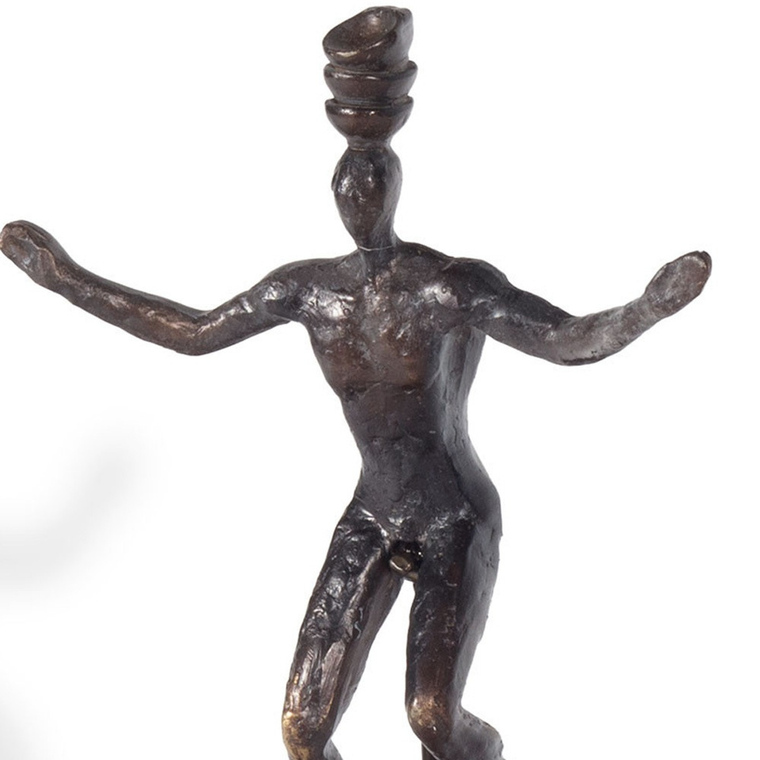 Bronze Resin Unicycle Man Tabletop Sculpture - 880016723571