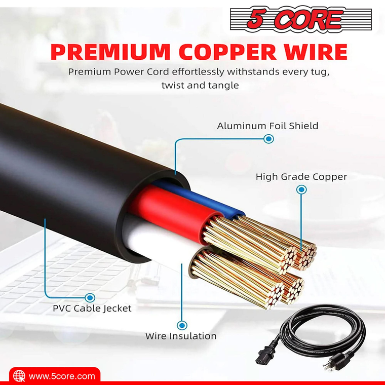 AC Power Cord 6Ft 2 Prong US Male to Female Extension Adapter 18AWG 10A 7A 125V - 810099492422