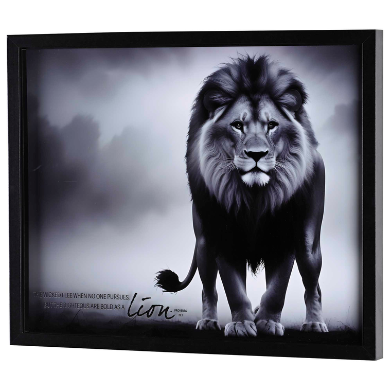 Framed Wall Art Black Bold As A Lion  - 603799705639