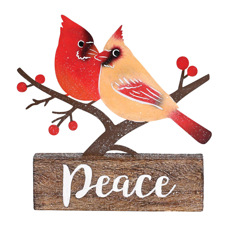 Christmas Figurine Cardinal Peace Metal - 603799703697