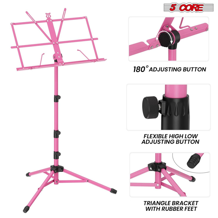 Music Stand For Sheet Music Portable Tripod Adjustable Folding Note Holder Higher  - 810144132624