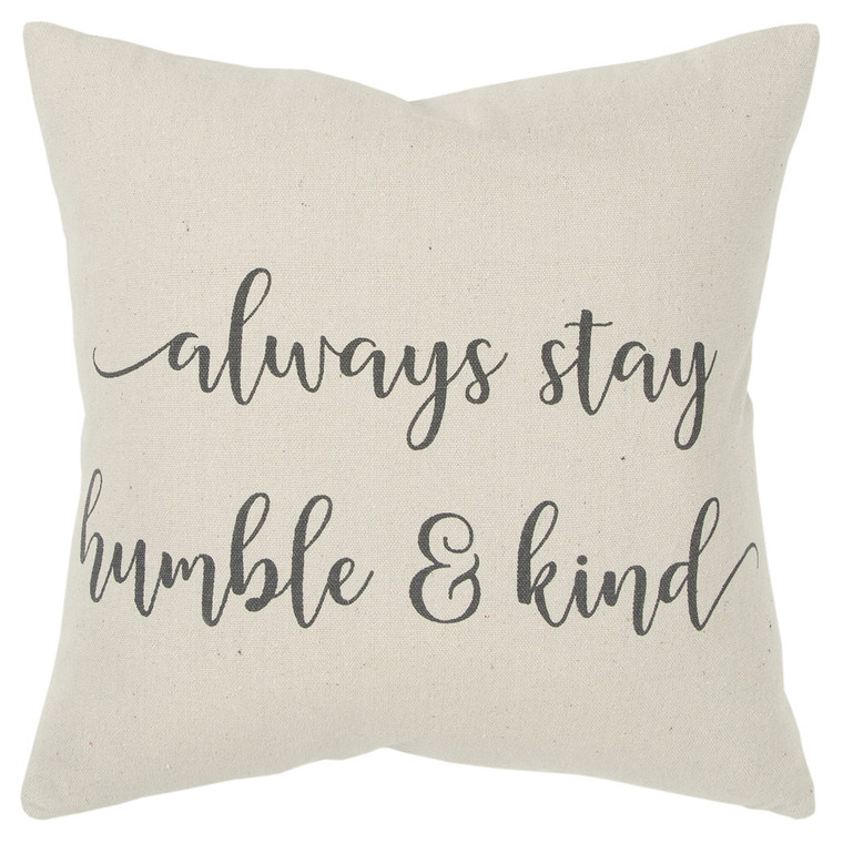 Gray Cream Humble and Kind Throw Pillow - 808230116085