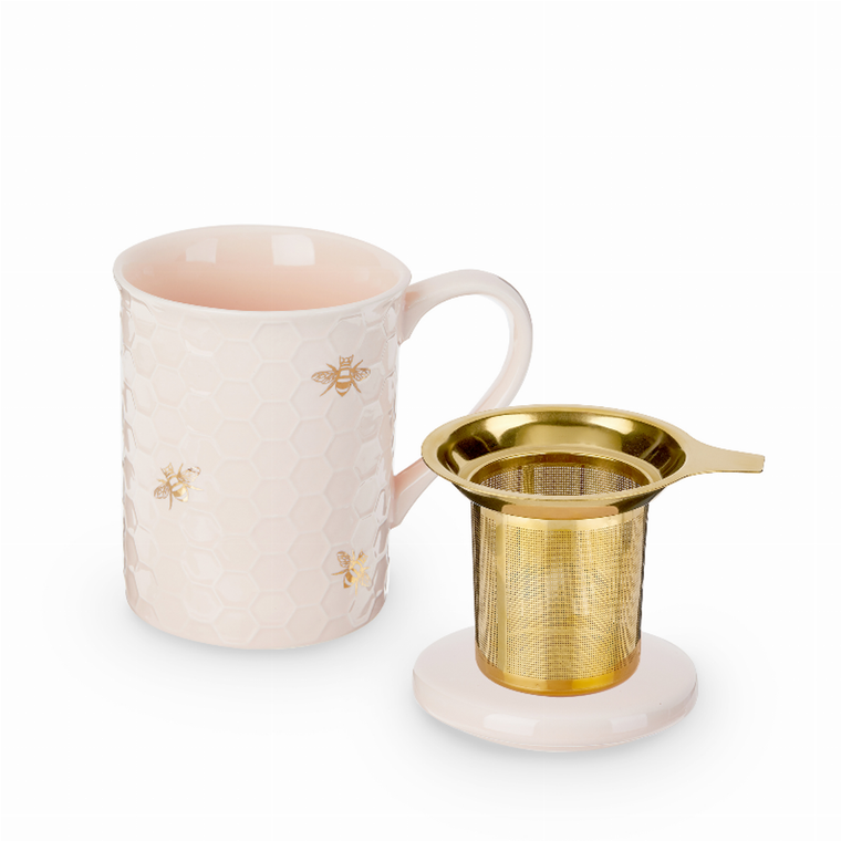 Annette Honeycomb Ceramic Tea Mug & Infuser By Pinky Up - 842094102778