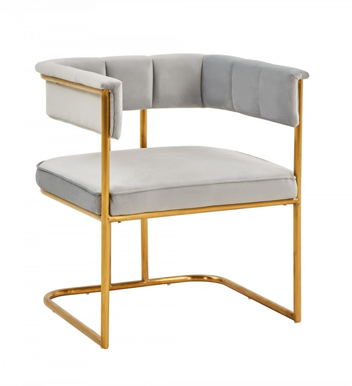 Gray Gold Modern Dining Chair - 606114578857