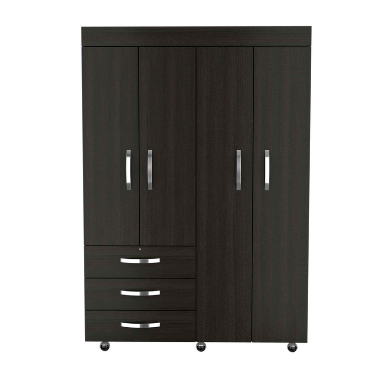 47" Black Three Drawer Combo Dresser - 606114968610