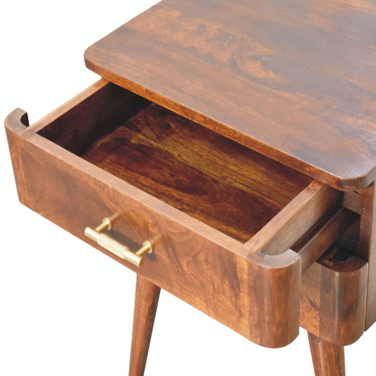 Solid Wood Two Drawer Nightstand - 880016734348