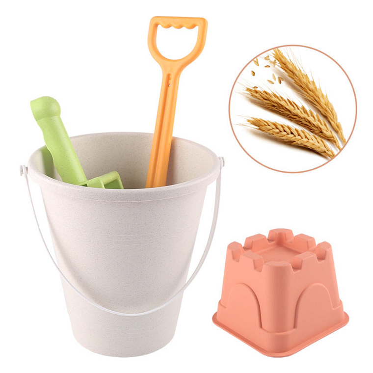 Children Wheat Straw Medium Beach Bucket Dinosaur Model Toy - 716252323322