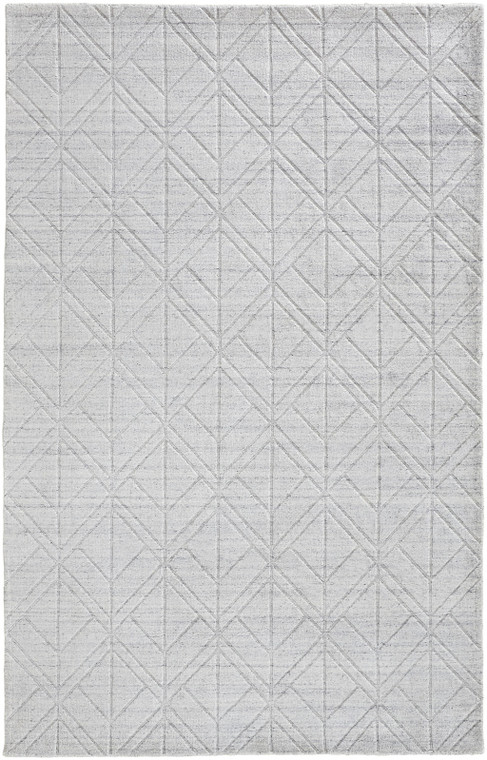12' X 15' White And Silver Striped Hand Woven Area Rug - 606114139355