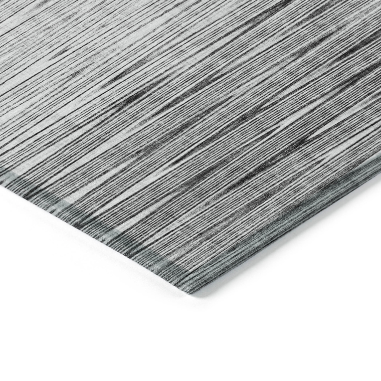10' X 14' Gray And Charcoal Abstract Washable Indoor Outdoor Area Rug - 608219048921