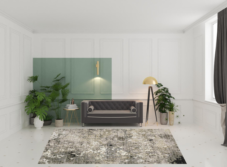 8' X 11' Gray And Beige Abstract Distressed Area Rug