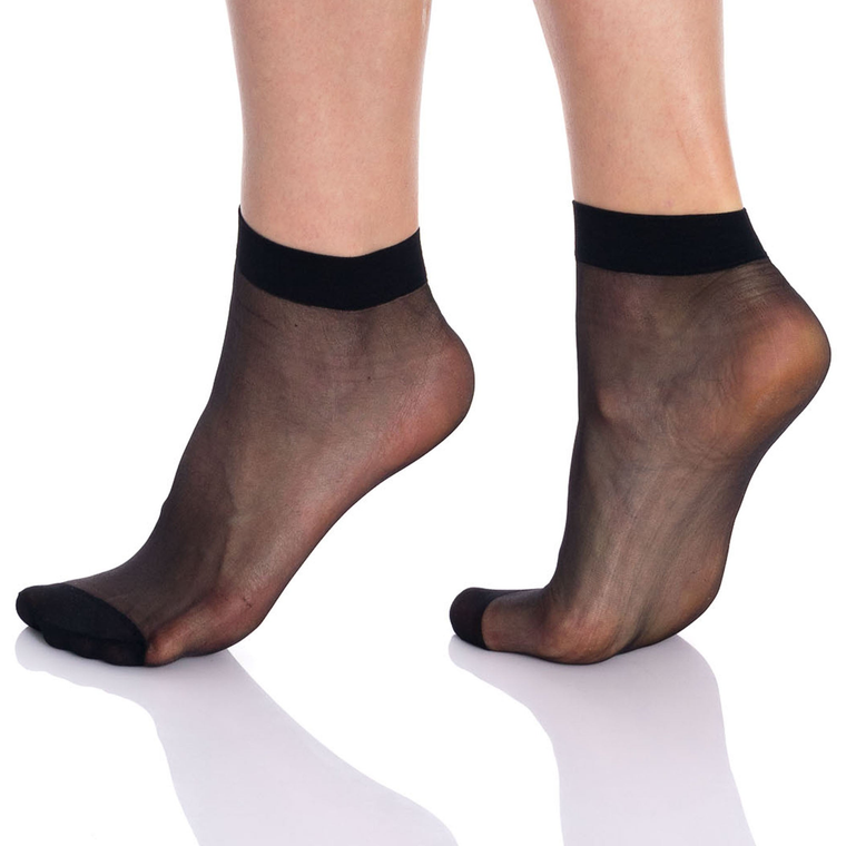 10 Pairs Women's Sheer Ankle High Socks 15 Denier Breathable Mesh One - 742137060044