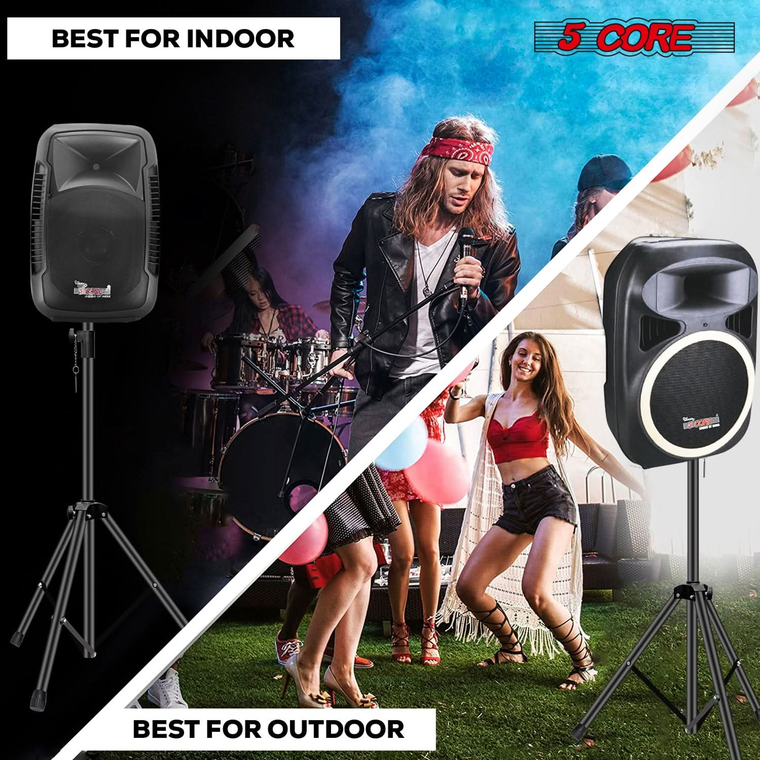 Speaker Stand Pair Adjustable Heavy Duty PA DJ Tripod Studio Monitor Stands w 35mm Insert - 810099491524