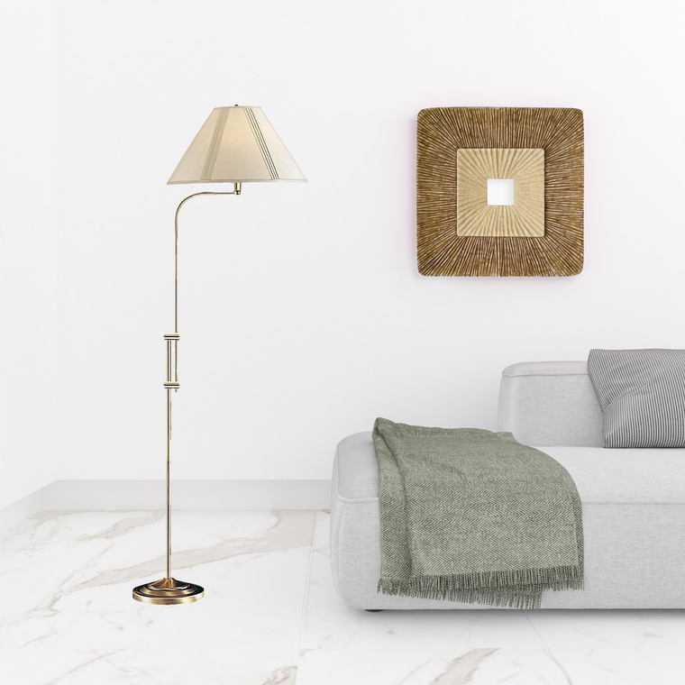 68" Bronze Adjustable Traditional Shaped Floor Lamp With Beige Empire Shade - 606114729037