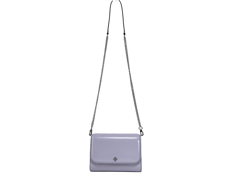 Tory Burch Patent Emerson Patent Chain Wallet Crossbody - 197865143178