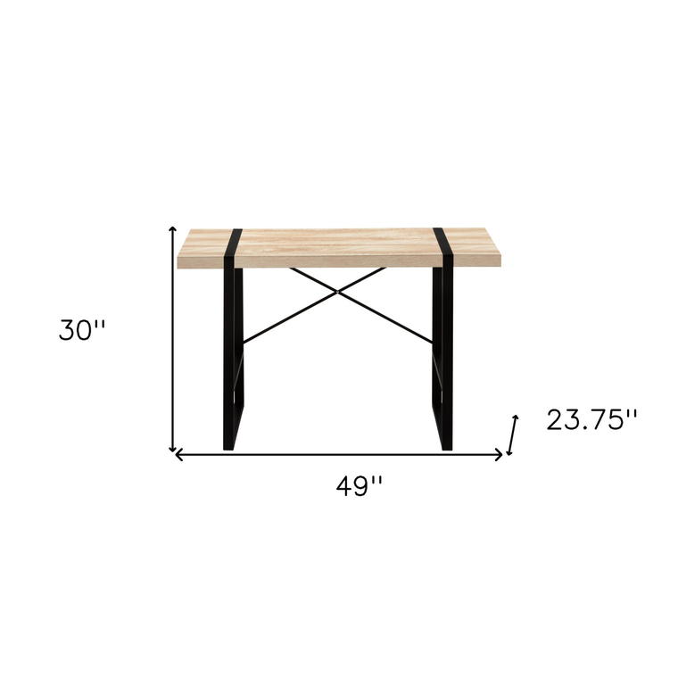 49" Natural and Black Computer Desk - 606114856115