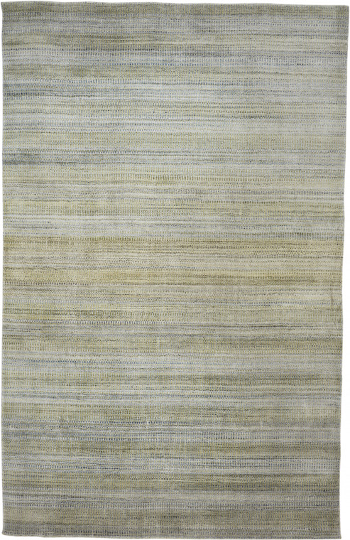 5' X 8' Green Blue And Tan Ombre Hand Woven Area Rug - 606114110750