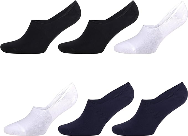 6 Pairs Men's Bamboo No Show Loafer Socks  Moisture-Wicking & Ultra-Soft - 742137056276