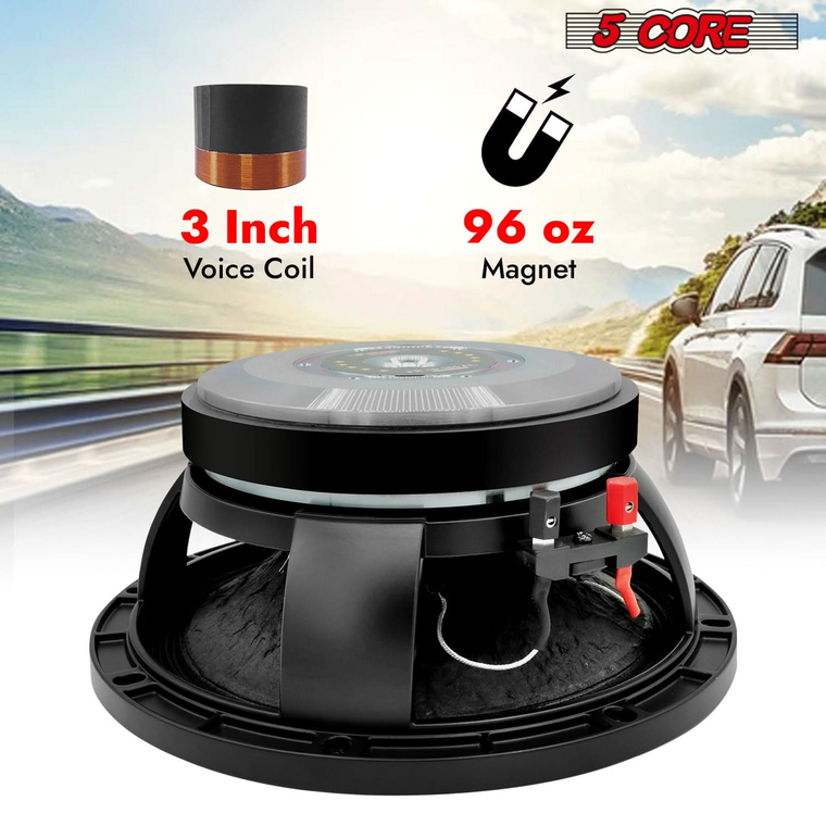 10 Inch Subwoofer Speaker 600W Max 4 Ohm Full Range Replacement DJ Bass Loudspeaker - 810144134154
