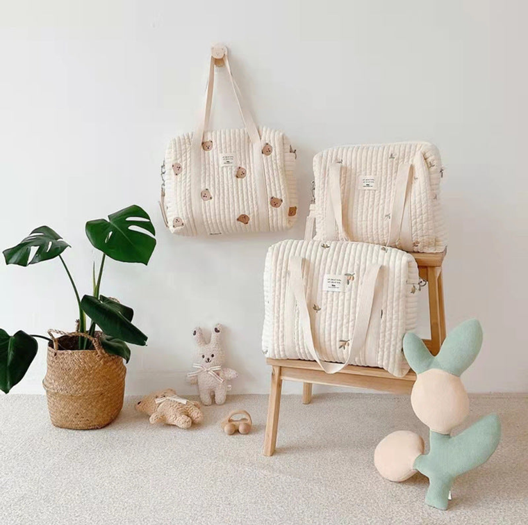 Baby Embroide Pattern Solid Color Storage Mommy Hanging Bag - 643491108086