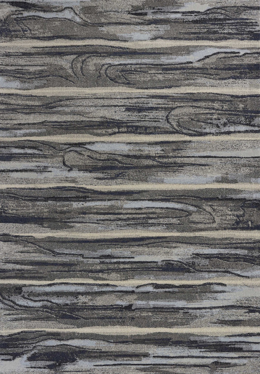 10'x13' Grey Machine Woven Abstract Brushstroke Indoor Area Rug - 4512822805740