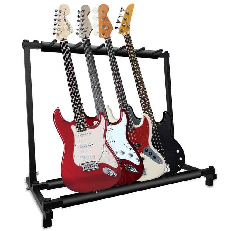 Multi Guitar Rack Stand Floor 5 Slot Adjustable Flying V Guitars Holder - 810099496949