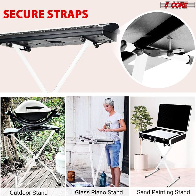 Keyboard Stand Single X Style Adjustable Lift Piano Riser For 49 To 88 Keys  - 810144132099
